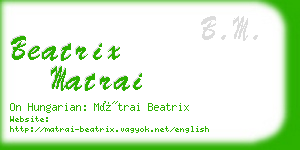 beatrix matrai business card